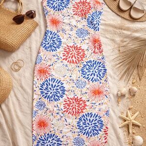 Floral Bodycon Maxi Dress Spaghetti Strap Summer Beach Dress